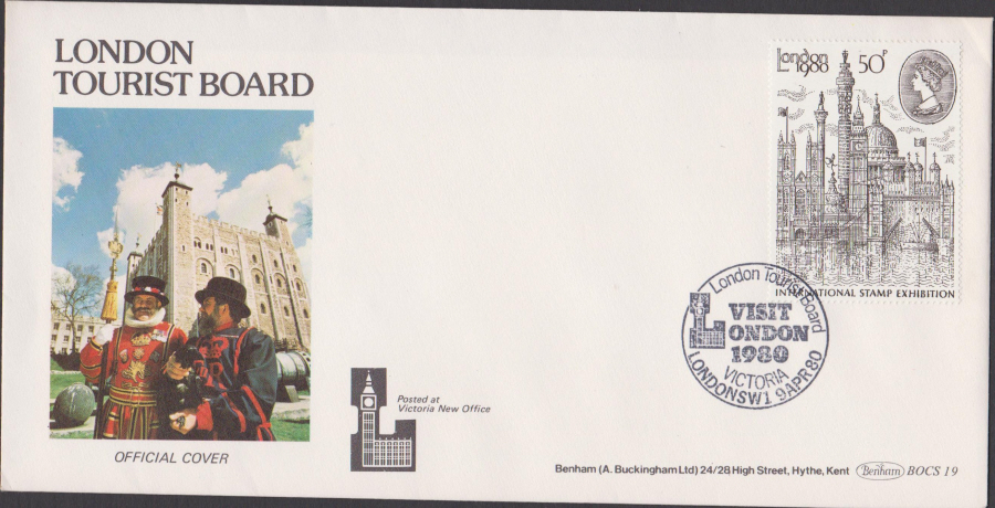 1980 Benham FDC London1980 Stamp Ex. Visit London Victoria Postmark